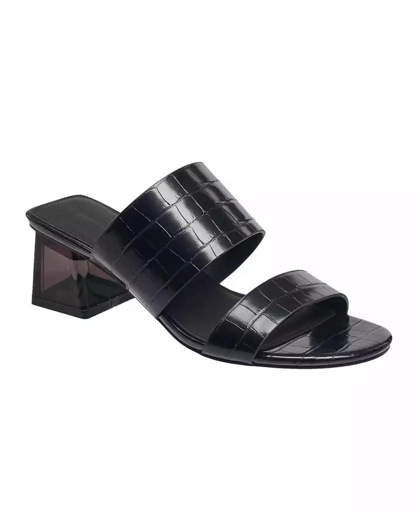 French Connection Women's Slide on Block Heel Sandals