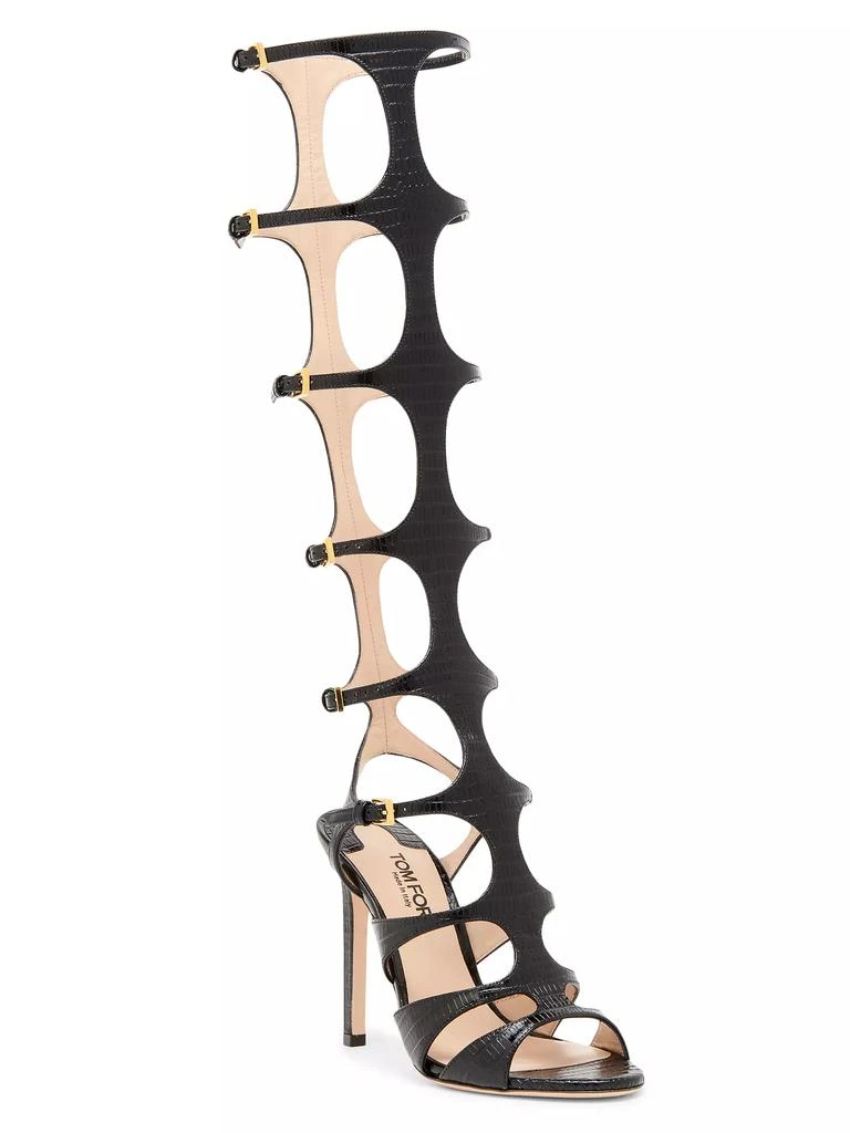 Tom Ford Tejus 130MM Knee-High Printed Leather Sandals 2