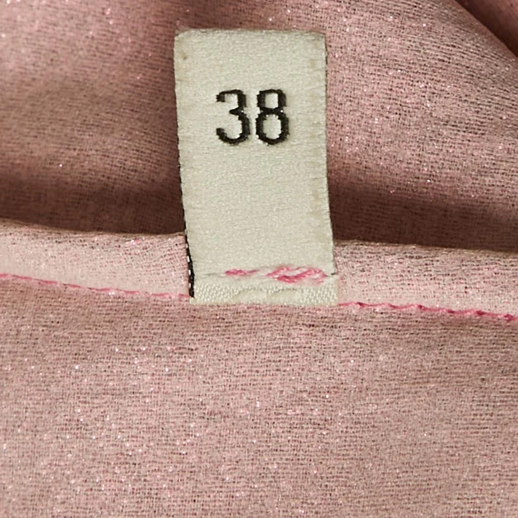Gucci Gucci Pink Lurex Ruffle Detail Pants and Shirt Set S 7