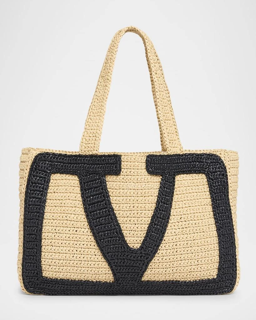 Valentino Viva Superstar Crochet Raffia Large Tote Bag 1