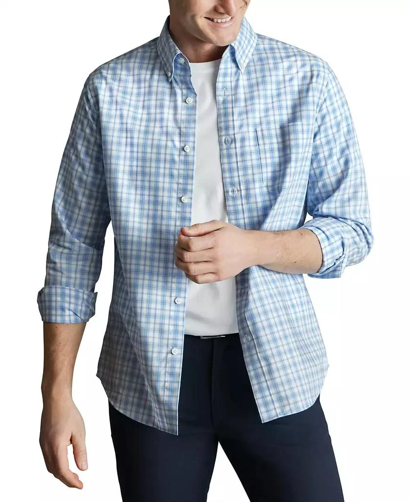 Charles Tyrwhitt Men's Slim Fit Long Sleeve Tattersall Button-Down Shirt 6