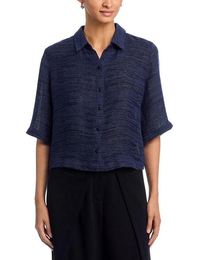 Eileen Fisher Classic Collar Elbow Sleeve Shirt