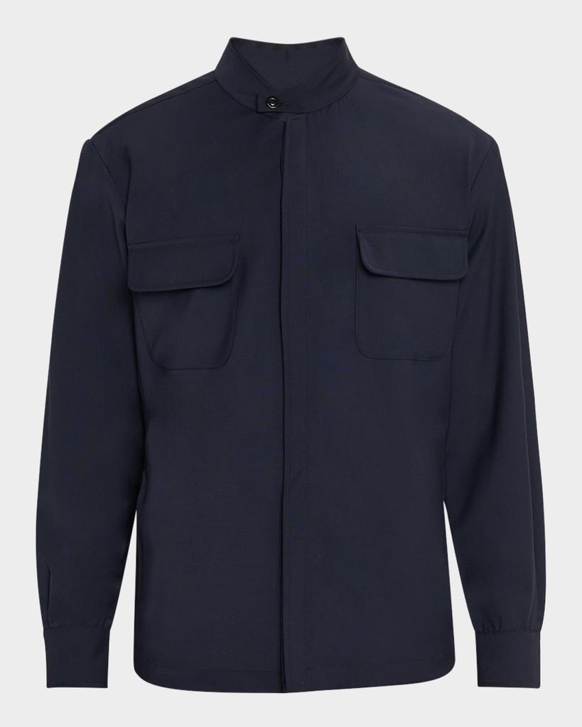 BOGLIOLI Men's Overshirt with Band Collar