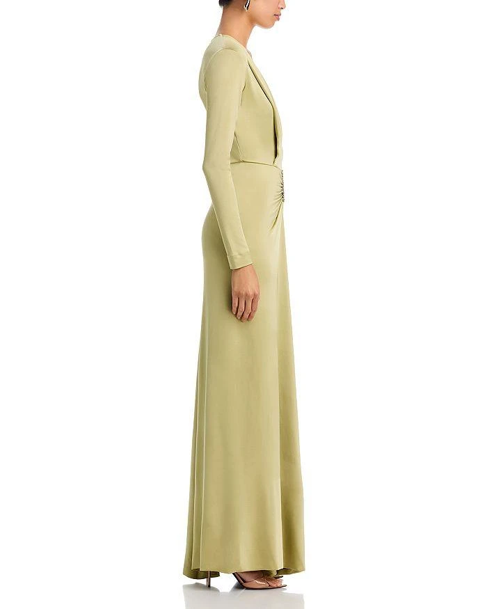 Victoria Beckham Long Sleeve V Neck Gown 5