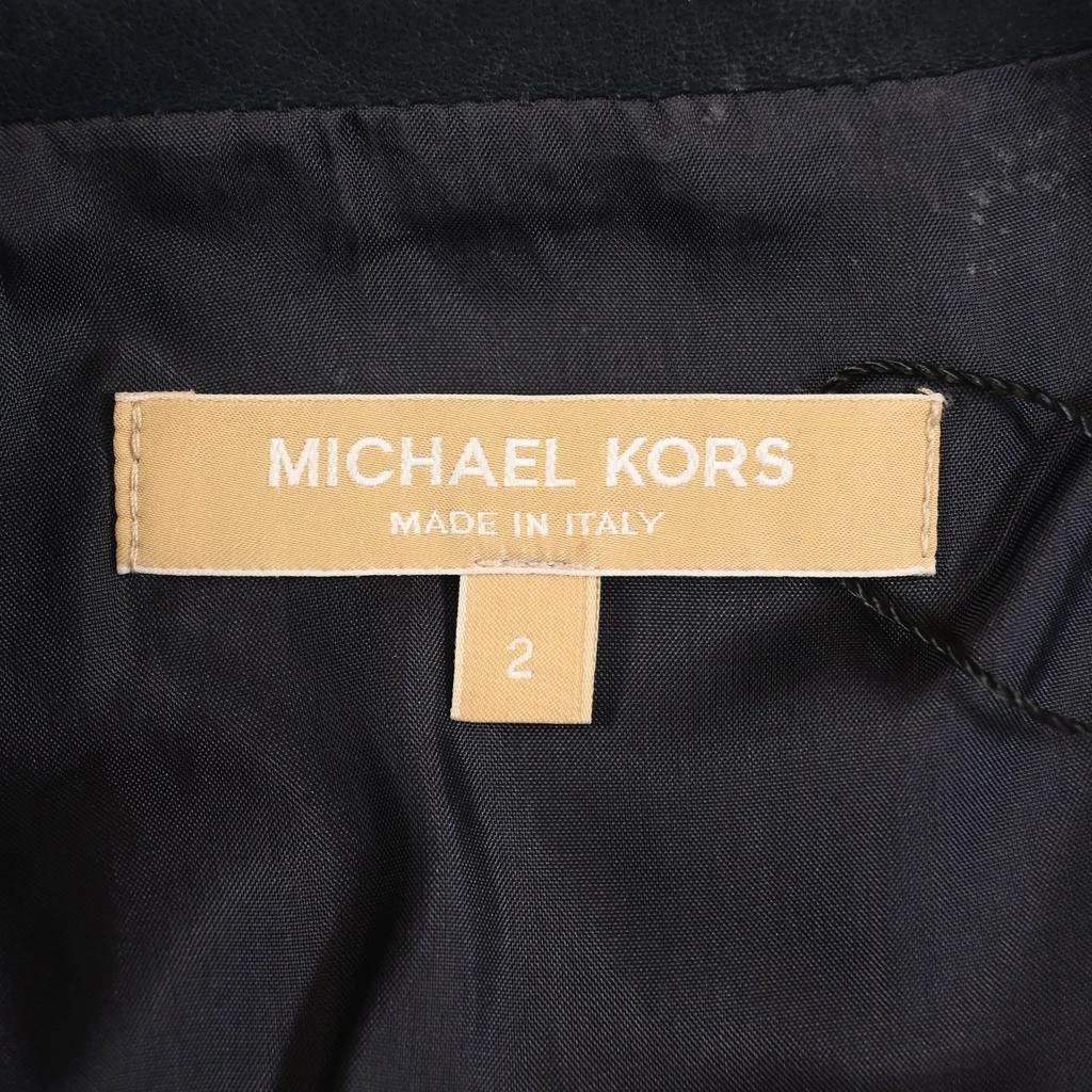 Michael Kors Zipped Jacket in Navy Blue Leather 4