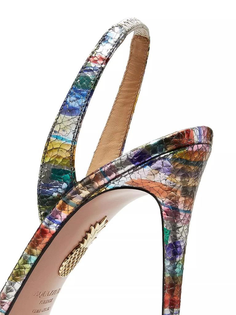 Aquazzura So Nude 105MM Brushstroke Leather Slingback Sandals 6