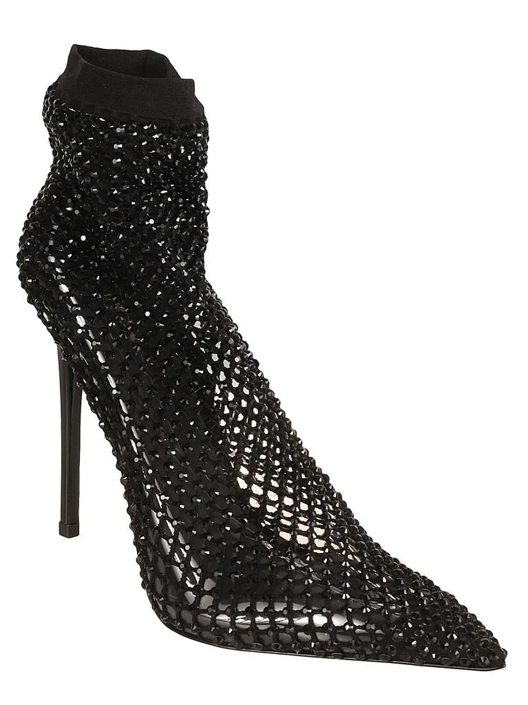 LE SILLA Fishnet Embellished Pointed Toe Pumps 2