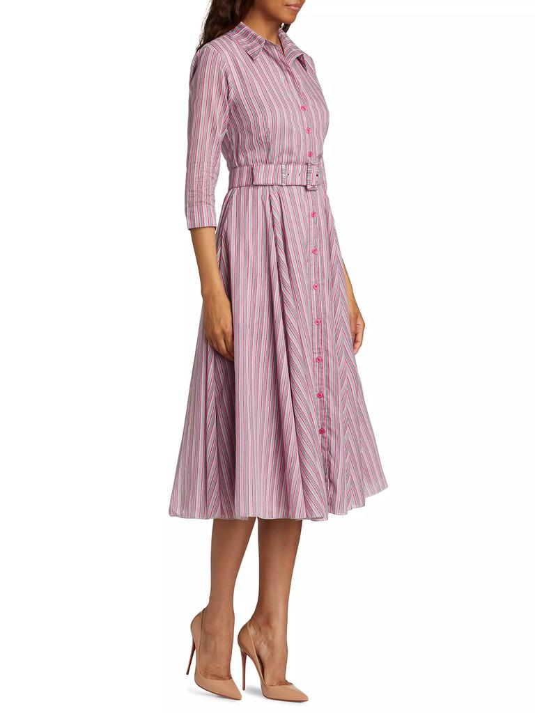 SAMANTHA SUNG Aster Napoli Stripe Cotton Shirtdress