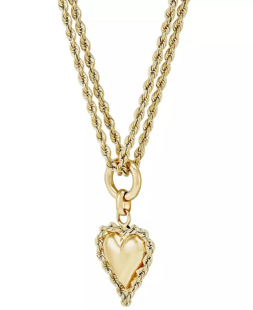 Macy
s Puff Heart Rope-Framed 18" Pendant Necklace in 10k Gold 3