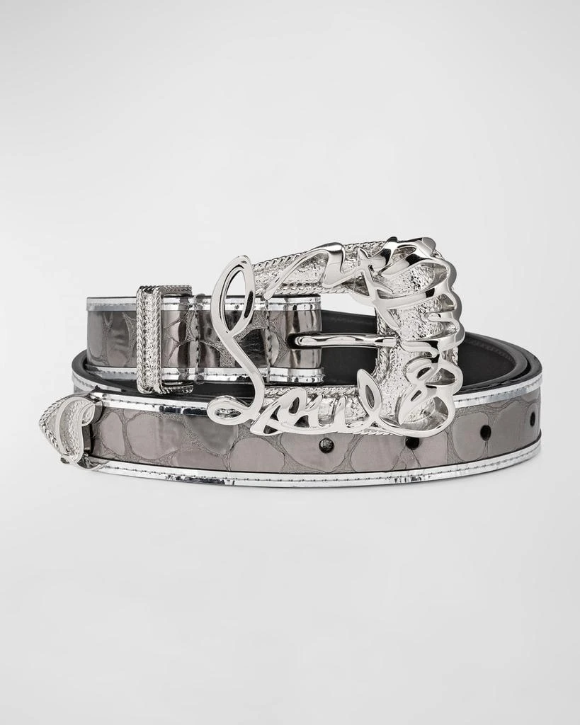 Christian Louboutin Giddy Belt in Embossed Leather 2