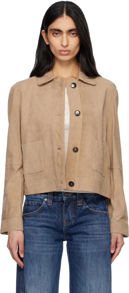 Max Mara Tan Baia Suede Jacket