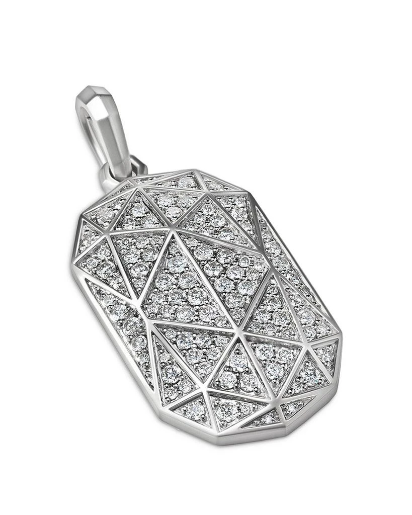 David Yurman Men
s Torqued Faceted Amulet in Sterling Silver with Diamonds, 37mm 4