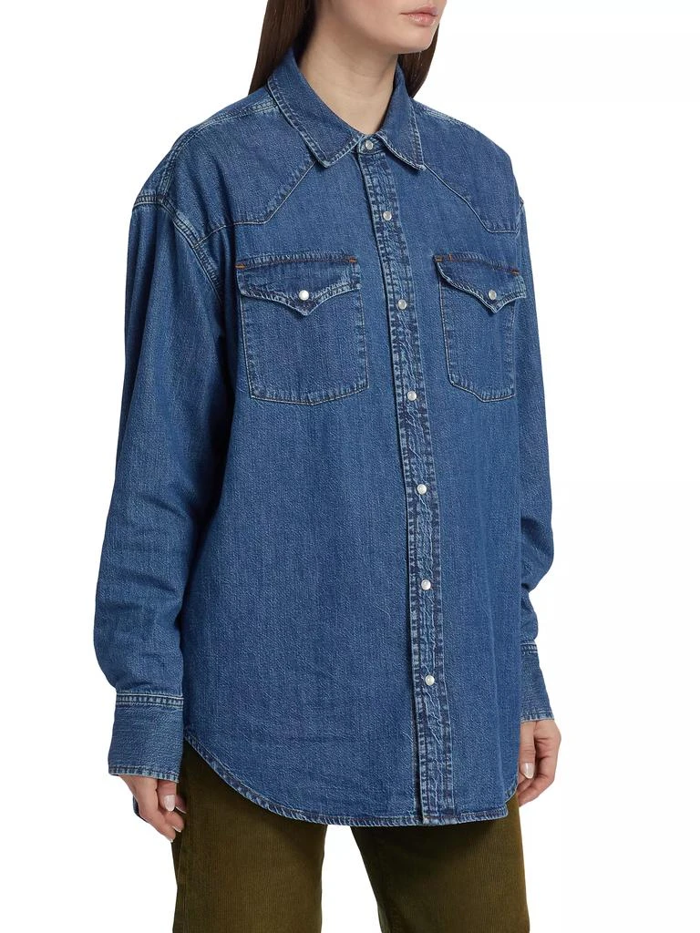 Re/Done Oversized Denim Western Shirt 4