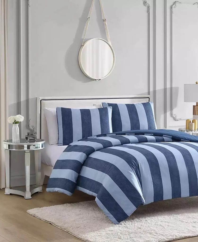 Juicy Couture Denim Stripe 3-Pc. Reversible Comforter Set, Full/Queen 1