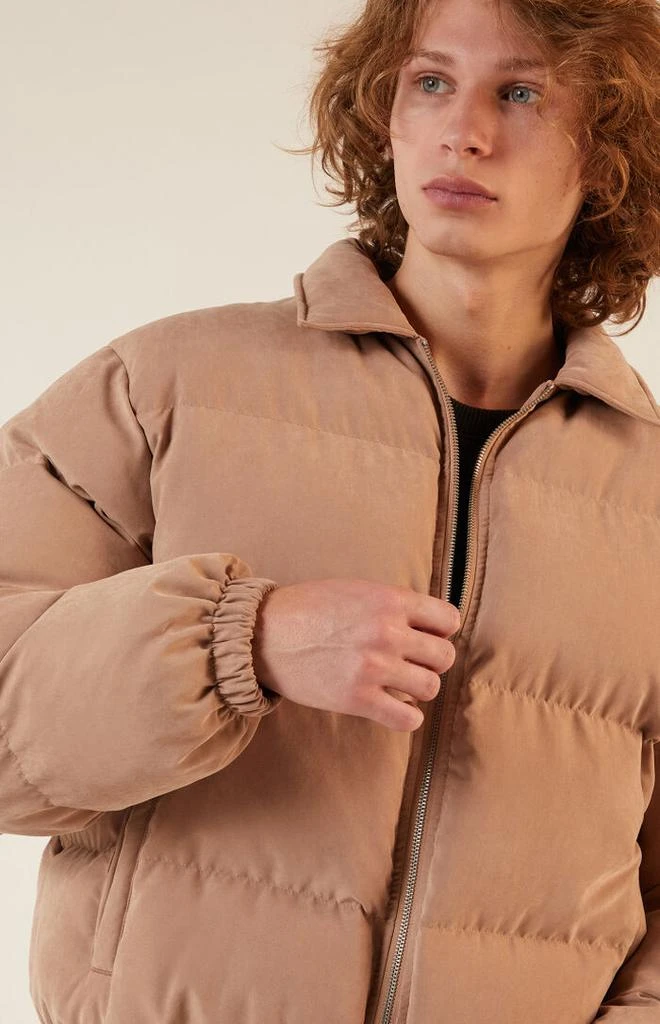 PacSun Taupe Coaches Puffer Jacket 2