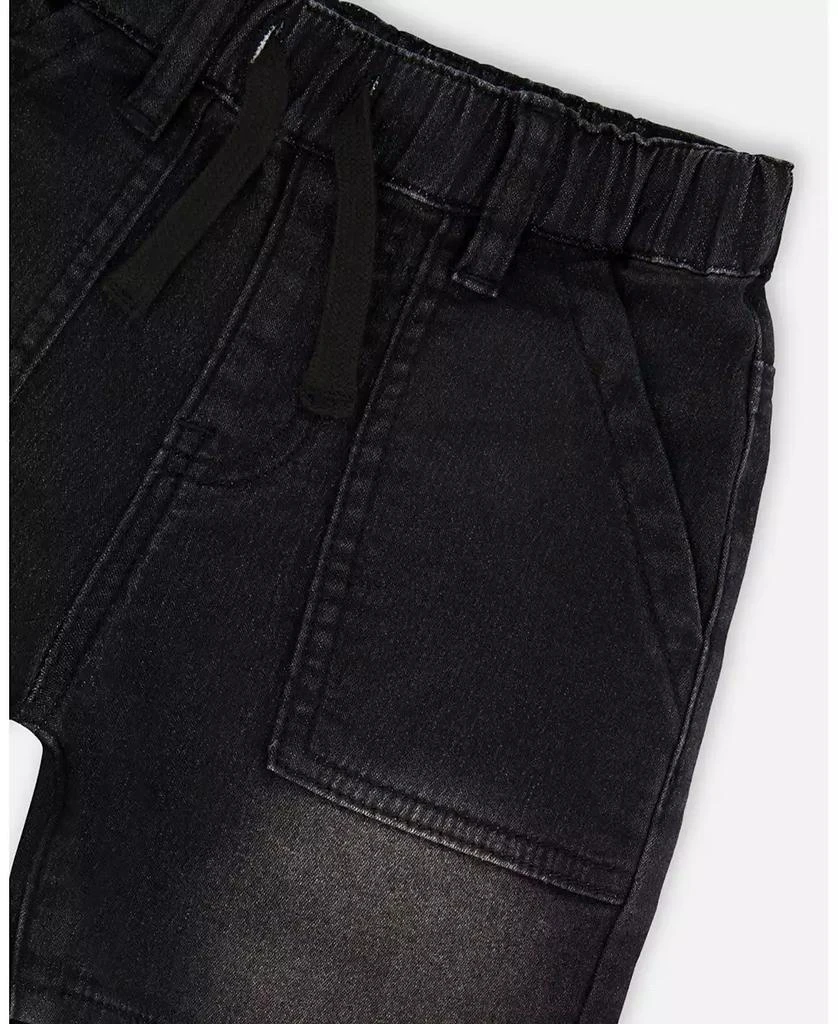 Deux par Deux Toddler Boys French Terry Grey Denim Shorts 5