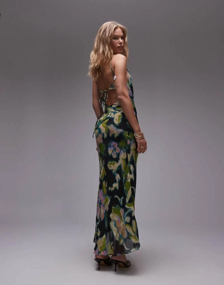 Topshop Topshop sheer drape midi dress in floral print 3