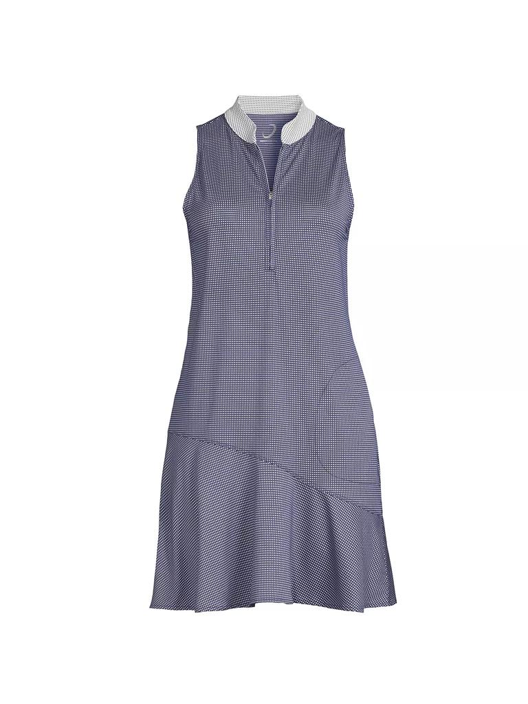 Zero Restriction Izzy Micro-Dot Front-Zip Minidress