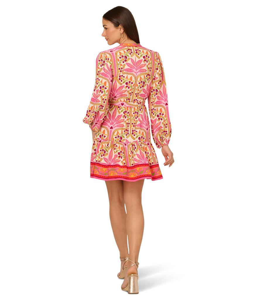 Adrianna Papell Printed Flounce Dress