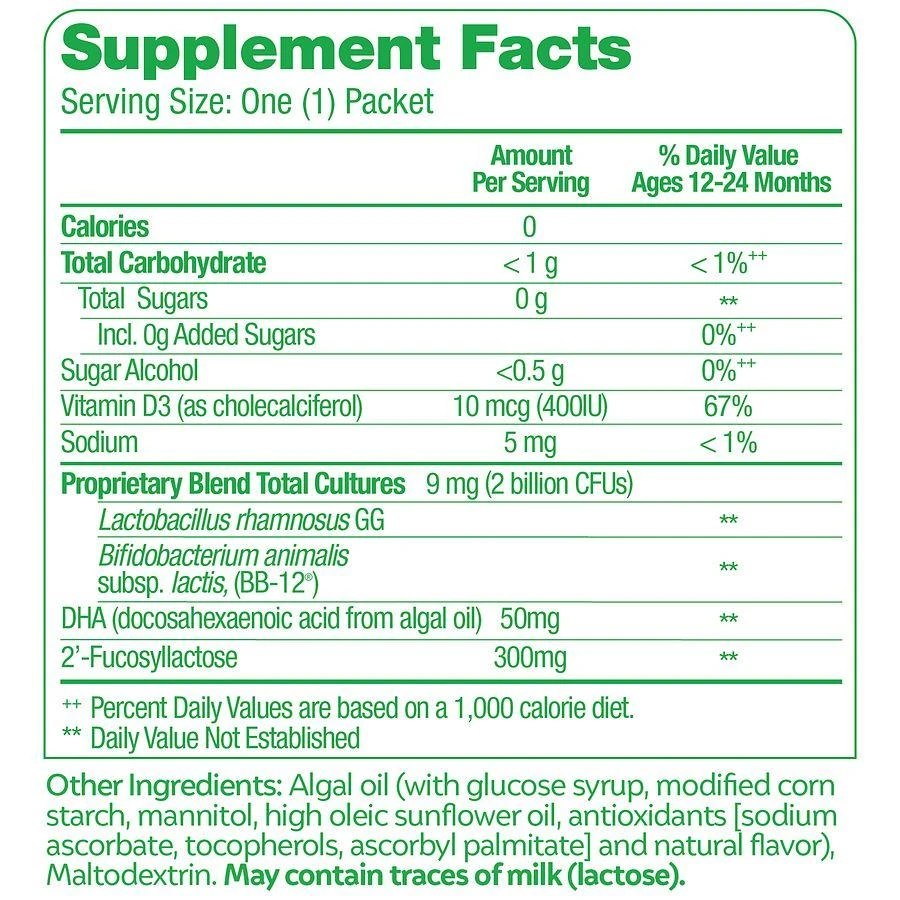 Culturelle Healthy Development Probiotic, Vitamin D, HMO & DHA, Babies & Kids Ages 1+ 3