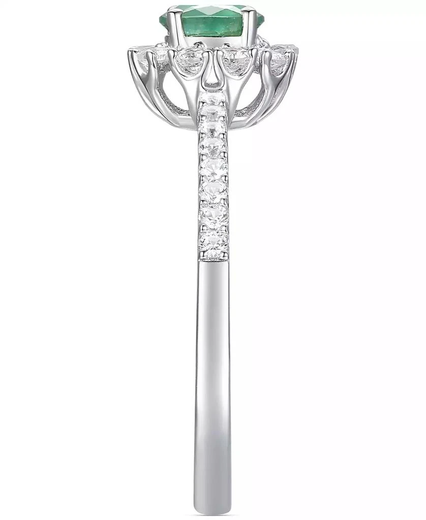 Macy's Sapphire (3/8 ct. t.w.) & Diamond (1/3 ct. t.w.) Halo Ring in Sterling Silver (Also in Ruby & Emerald) 3
