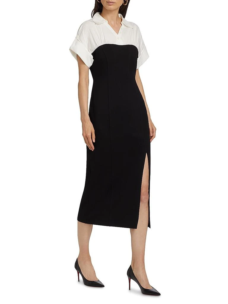 white christmas dresses Women's Cherie Fit and Flare Short Sleeved Cotton Spandex Midi Dress S/M/L Red Mean Blvd M / Red main image 0
