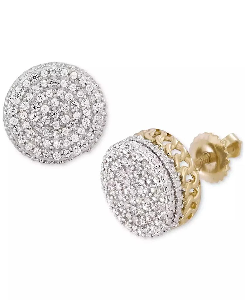 Macy's Men's Diamond Circle Cluster Stud Earrings (1/4 ct. t.w.) in 10k Gold 1