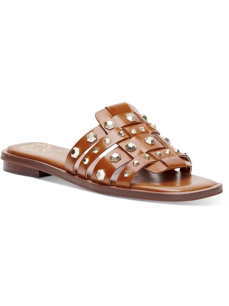 Vince Camuto Neverna Womens Leather Studded Slide Sandals 1