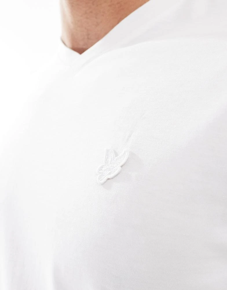 Lyle & Scott Lyle & Scott superfine v neck t-shirt in white 4
