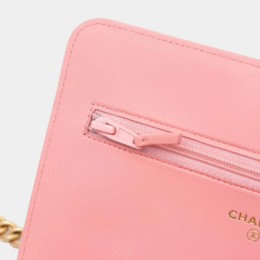 Chanel Chanel Pink Lambskin Boy Wallet On Chain 8