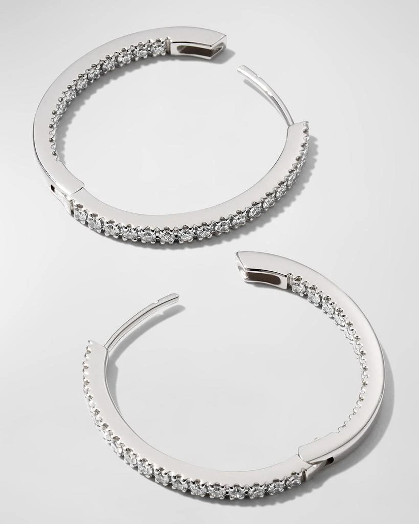 Memoire 18k White Gold Oval Hoop Earrings, 0.75tcw 4