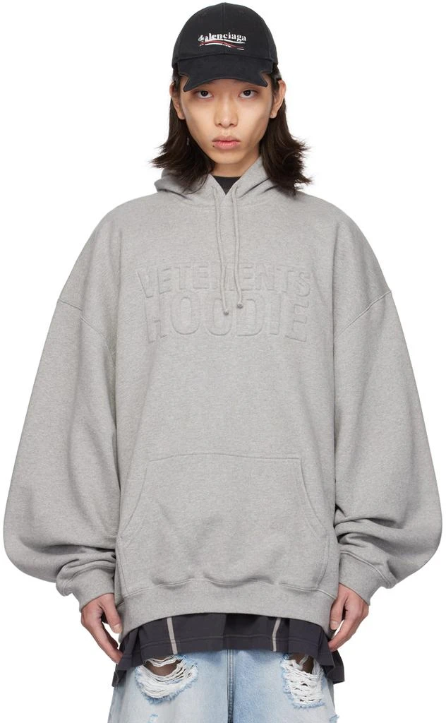Vetements Gray Illusion Logo Hoodie 1