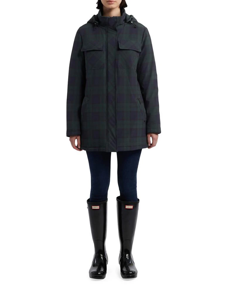 Hunter Blackwatch Plaid Packable Hooded Jacket 2