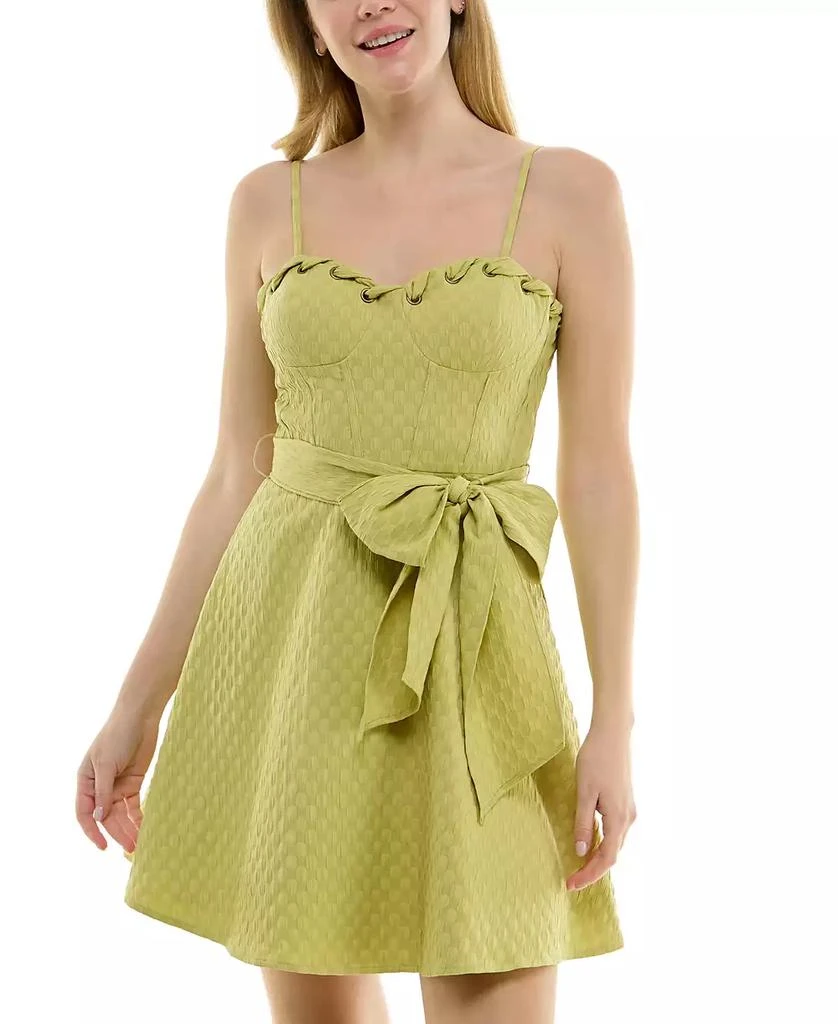 BCX Juniors' Whipstitched Corset Fit & Flare Dress 1