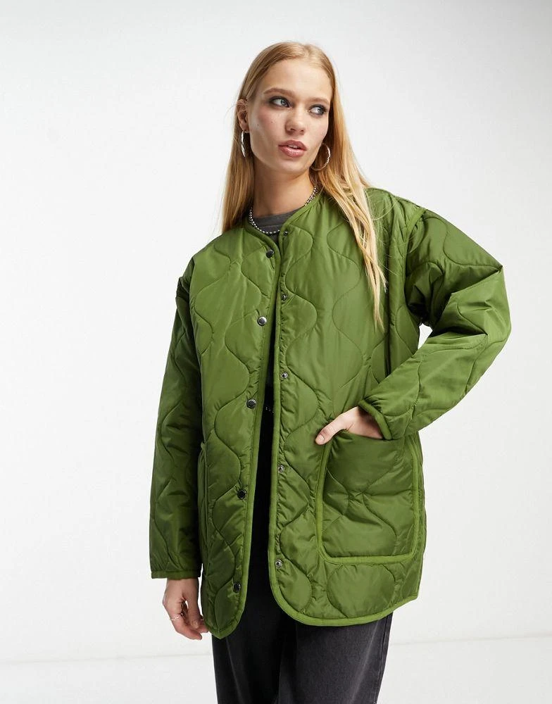 BLANK NYC Blank NYC oversized quilted jacket in green 1