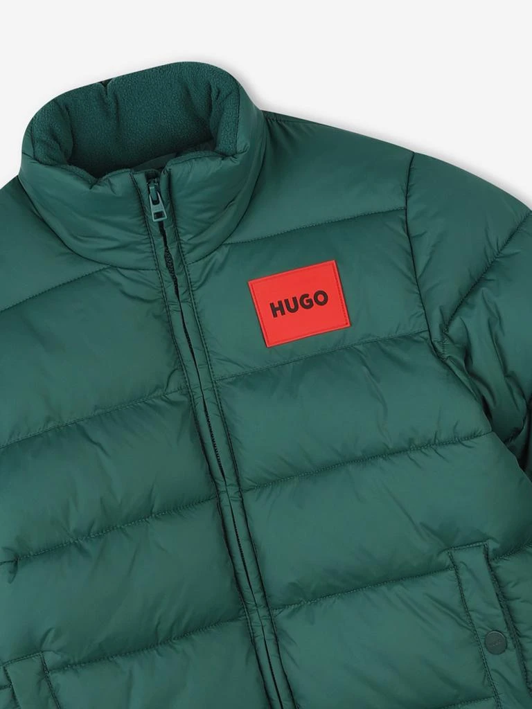 Hugo Boss Hugo Boys Logo Puffer Jacket in Green 4