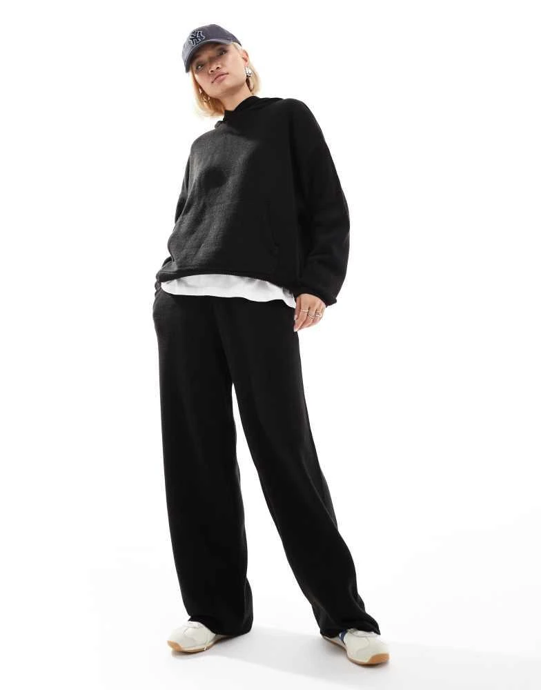 COLLUSION COLLUSION oversized knitted jogger co-ord in black 1