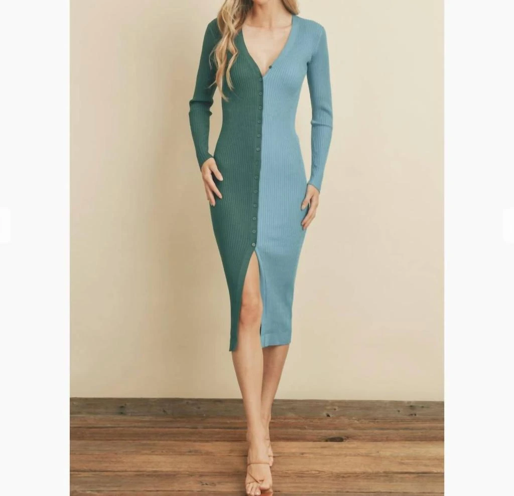 Dress Forum Dress Forum - Two Tone Button Down Cardigan Dress