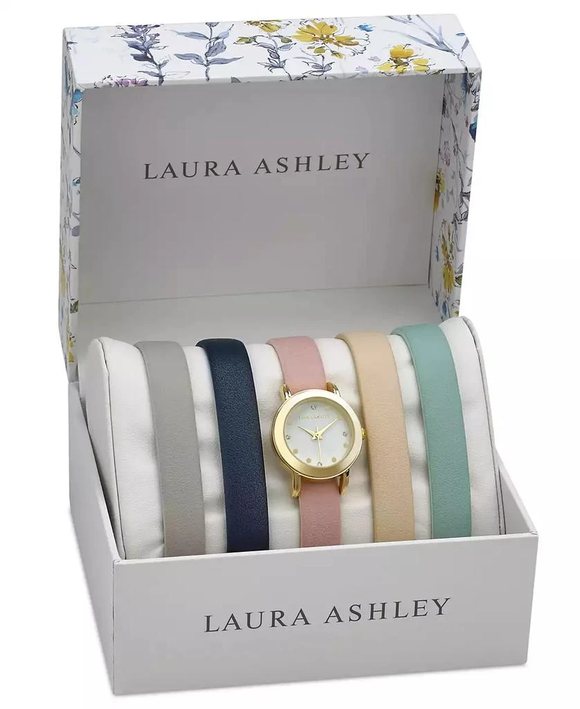 Laura Ashley Women's Quartz Multi-Colored Polyurethane Straps Watch 26mm Set 1