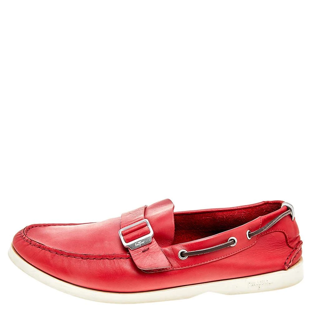Salvatore Ferragamo Salvatore Ferragamo Red Leather Slip On Loafers Size 46 2