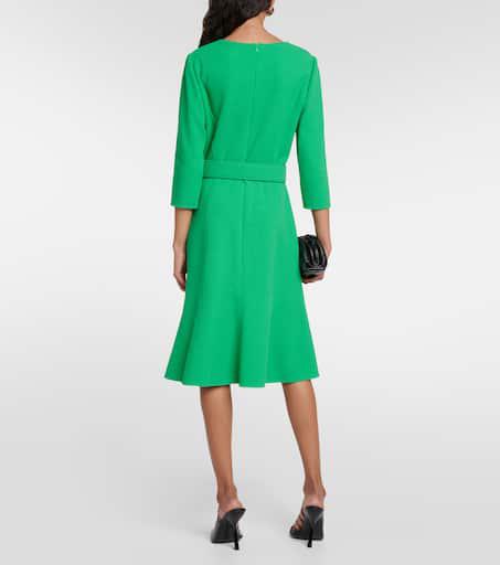 Oscar de la Renta Embellished wool-blend midi dress