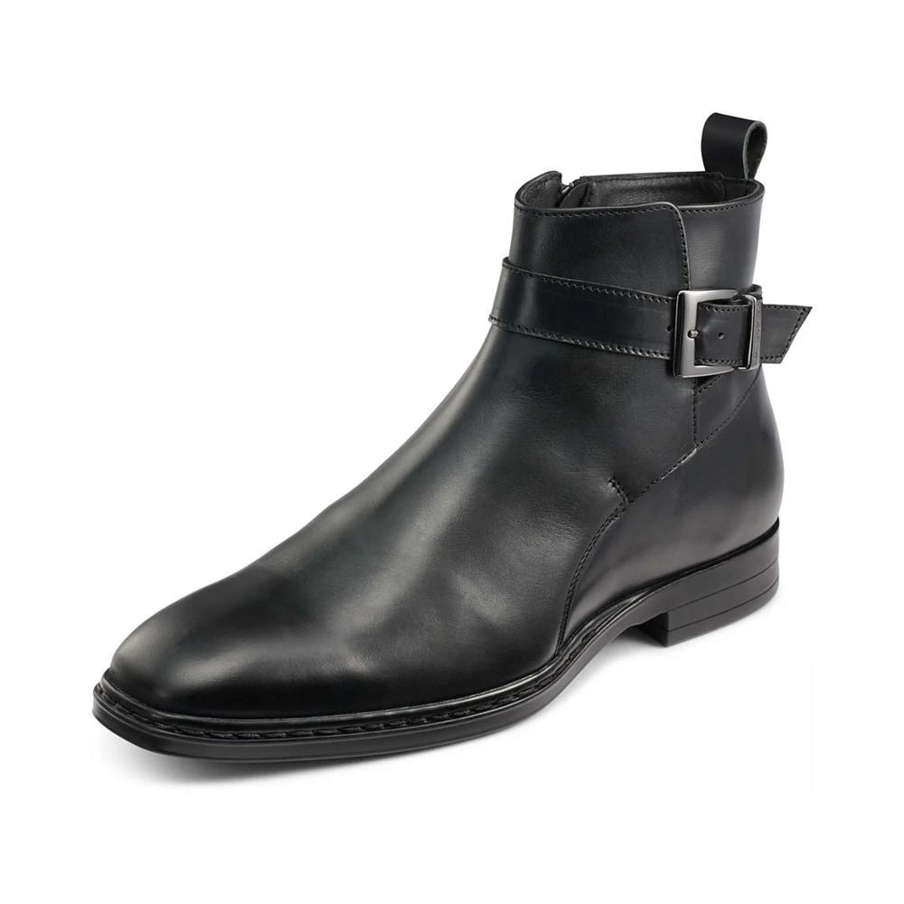 KARL LAGERFELD PARIS Men's Leather Side-Zip Buckle Boots 1