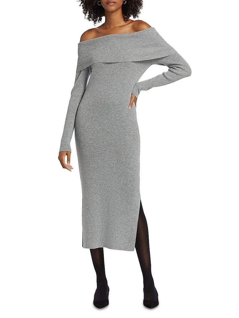 Ribbed Cashmere Midi-Dress  On Sale Now with Up to 69% Off | Discover  Exclusive Deals & Savings at BeyondStyle  Authentic Saks Fifth Avenue  women's|cashmere|solid|long sleeve|off-the-shoulder|bodycon|dresses|midi-length|women's  apparel|contemporary ...