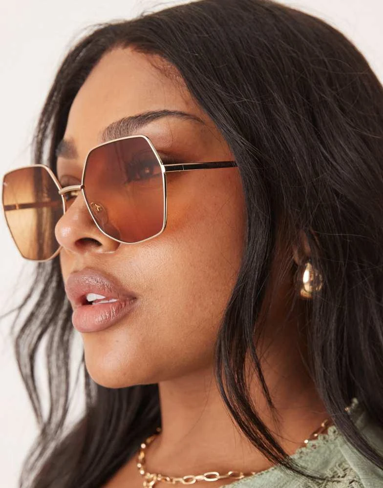 Metal frame ombre sunglasses Women main image 2