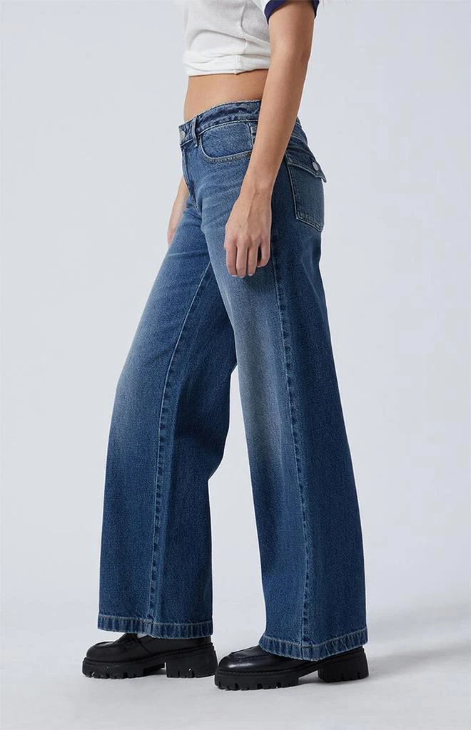 PacSun Casey Seam Low Rise Baggy Jeans Dark Indigo 3