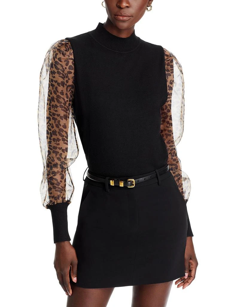 Sioni Mock Neck Puff Sleeve Sweater 1