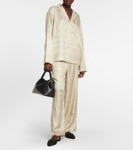 Totême Logo-embroidered silk shirt 2