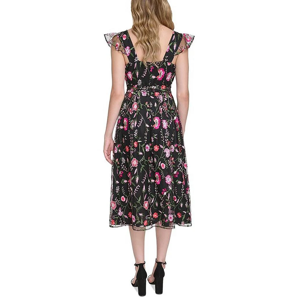 Kensie Womens Floral Embroidered Fit & Flare Dress 2