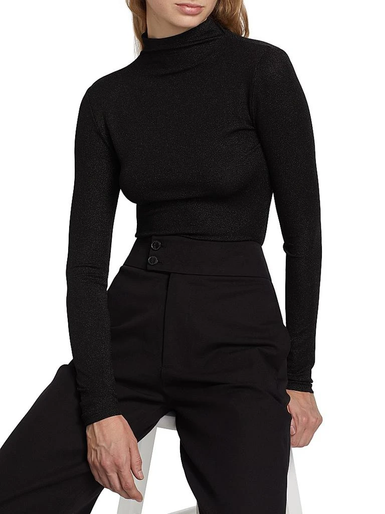 FRAME Metallic Turtleneck Top 6