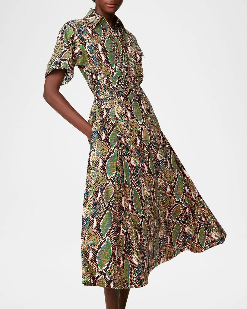 Diane von Furstenberg Hadara Snakeskin-Print Midi Shirtdress 5